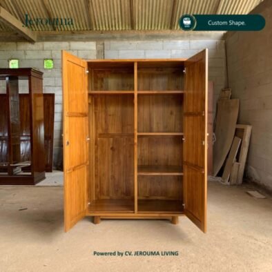 Lemari Pakaian Kayu 2 Pintu Minimalis Custom – Jerouma Living