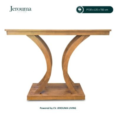 Meja Konsol Kayu Minimalis Modern Kaki Lengkung Elegan – Jerouma Living