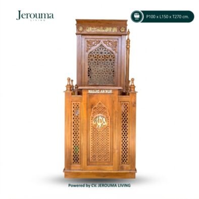 Mimbar Masjid Kayu Ukir Minimalis Klasik – Mimbar Khotbah Masjid Premium