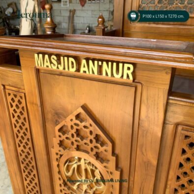 Mimbar Masjid Kayu Ukir Minimalis Klasik – Mimbar Khotbah Masjid Premium
