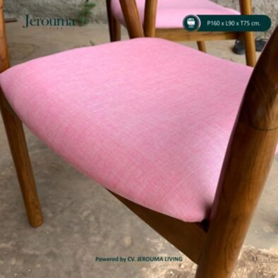 Set Meja Makan Kayu 4 Kursi Minimalis Klasik – P160 × L90 × T75 cm | Jerouma Living