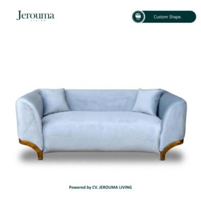 Sofa Ruang Tamu Custom Warna Biru Muda dengan Desain Elegan – Jerouma Living
